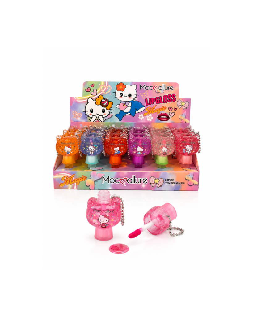 Gloss mágico hello kitty con llavero mocmallure