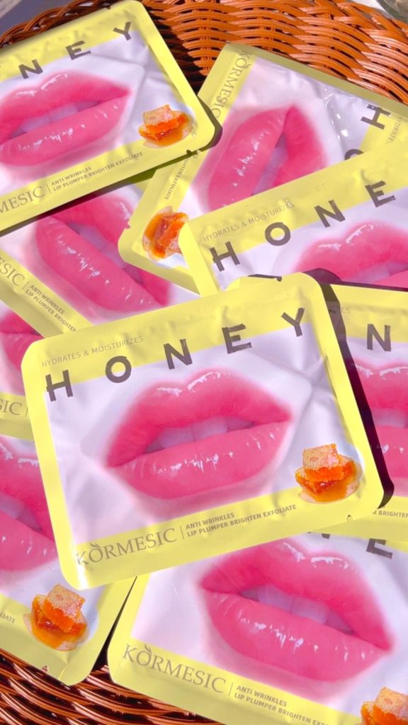 pack de 10 mascarillas para labios de miel kormesic