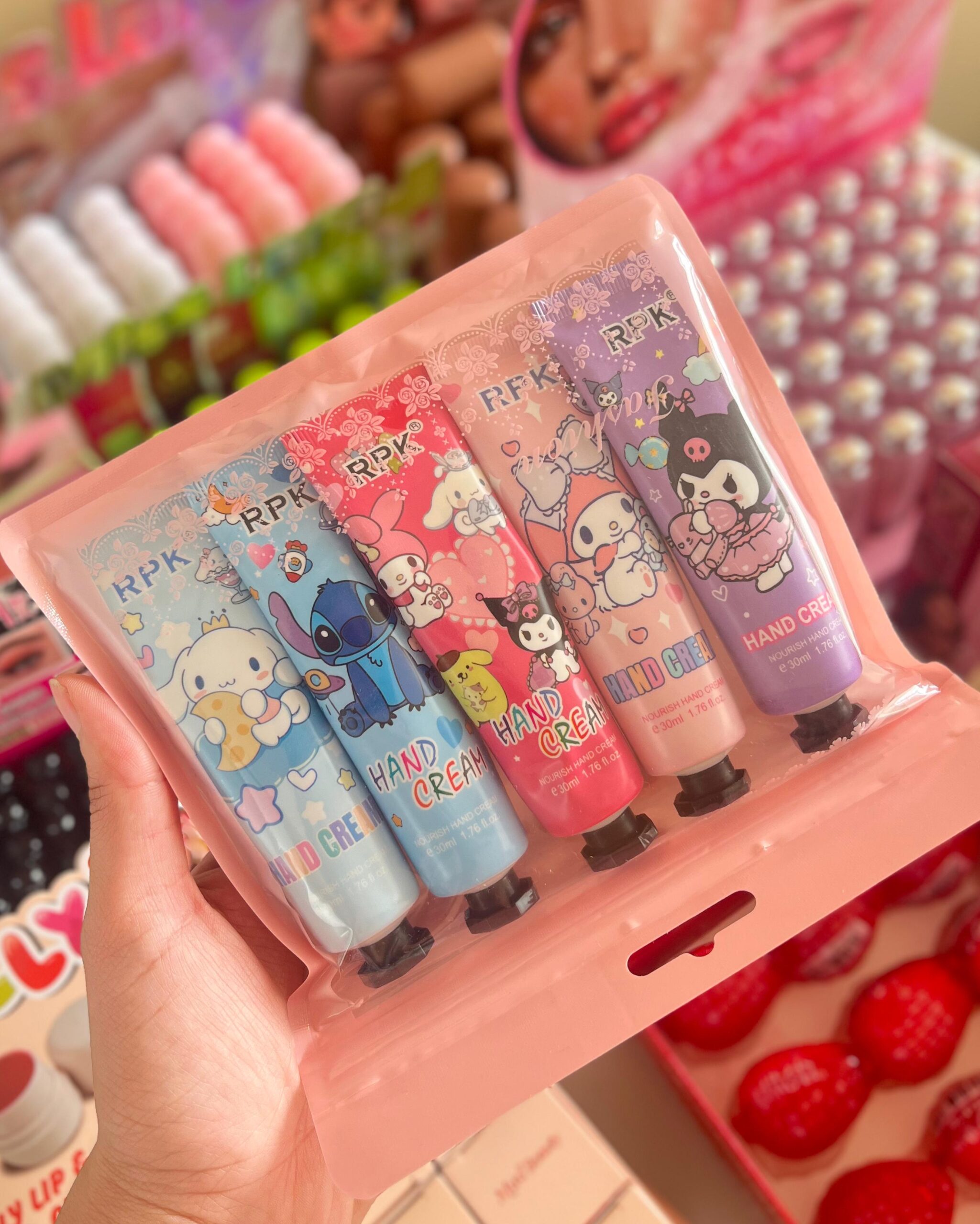 pack de 5 cremas de mano sanrio RPK