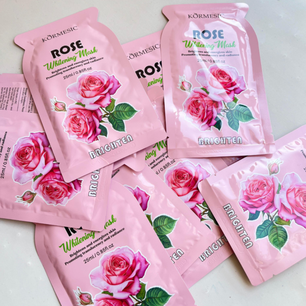 pack de 10 mascarillas faciales de rosas (aclarante)