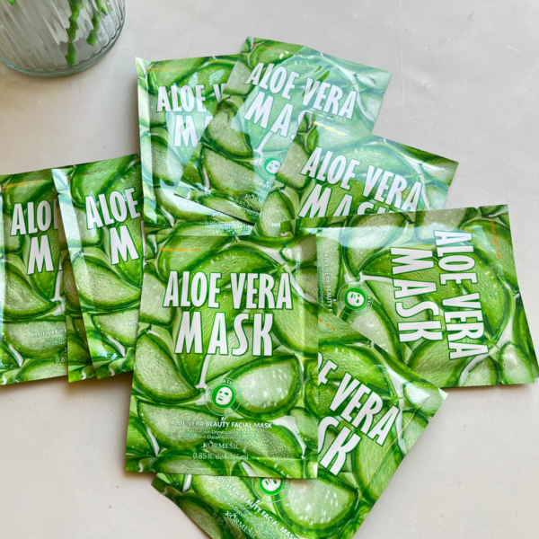 pack de 10 mascarillas faciales de aloe kormesic