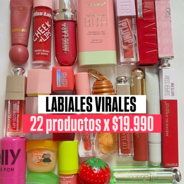 lote de labiales virales 22 x 19990