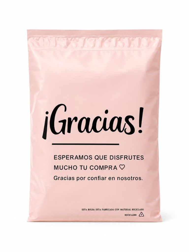 pack de 20 bolsas currier rosa gracias 15x23cm
